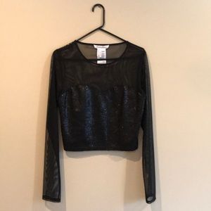 Sequin and Sheer BCBG long-sleeve